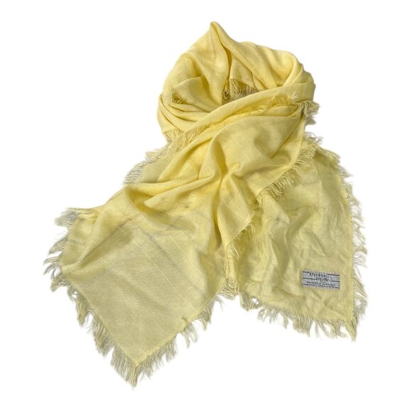 Vintage Monique Martin Yellow Fringed Scarf 48” x 48” – Made in Japan – Acrylic - Picture 4 of 5